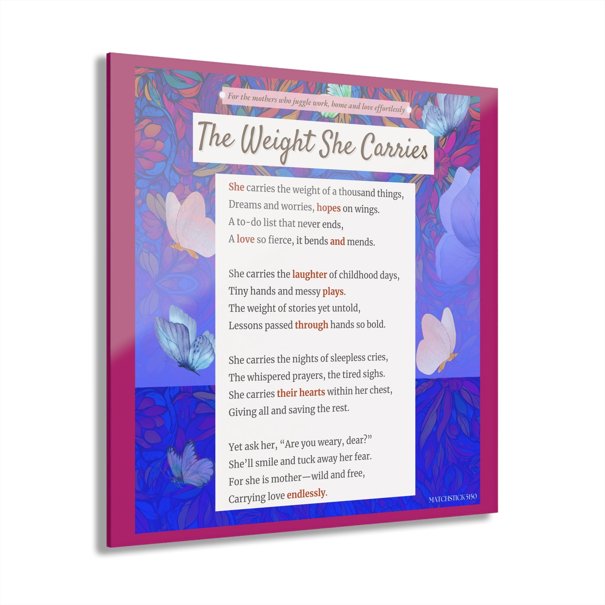 The Weight She Carries - Acrylic Wall Art